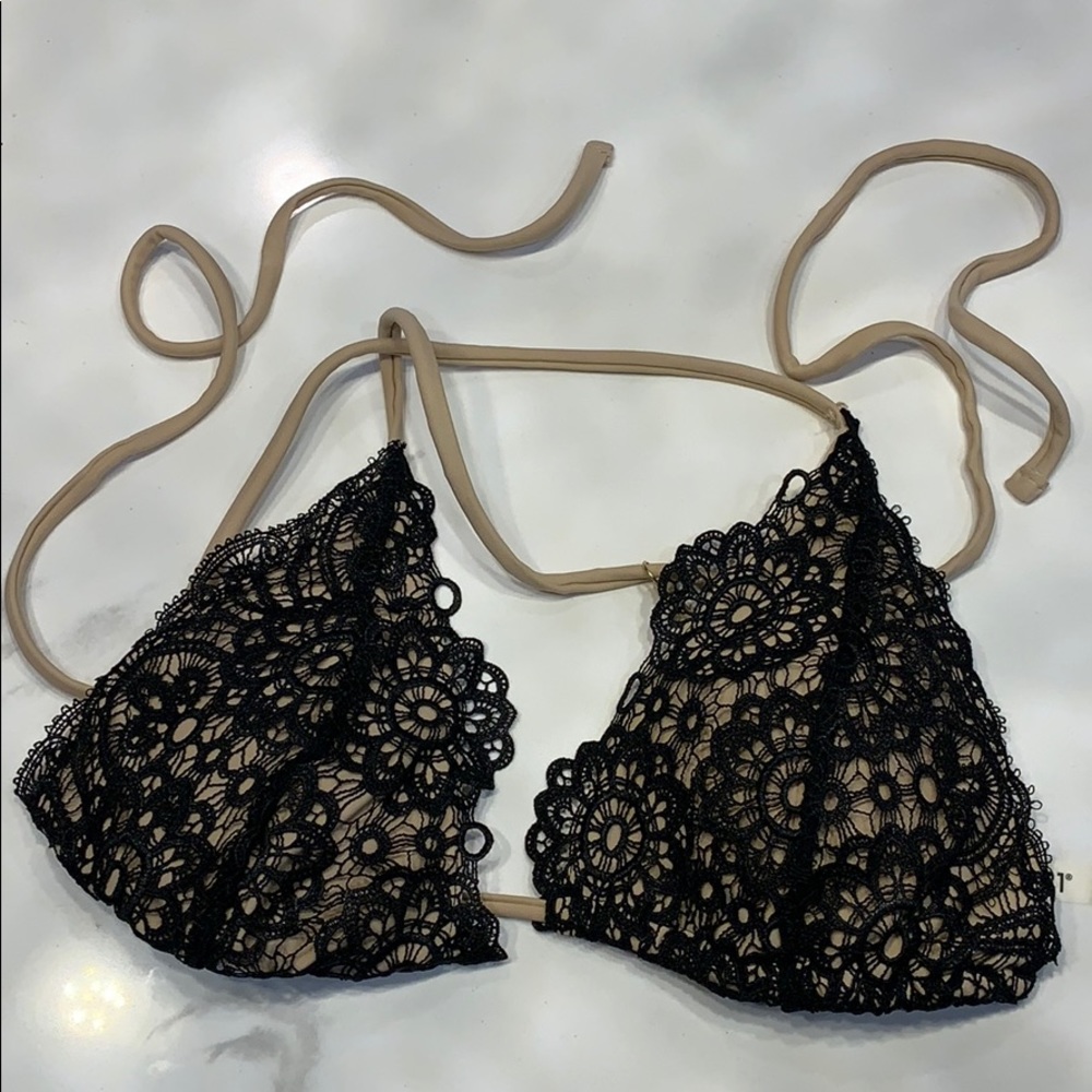 Lace swim top